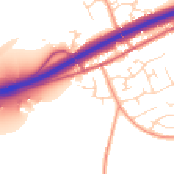 Daytime road noise heatmap for CM3 2LQ