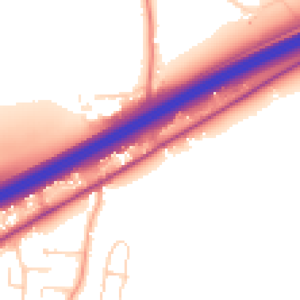 Daytime road noise heatmap for CM3 3AA