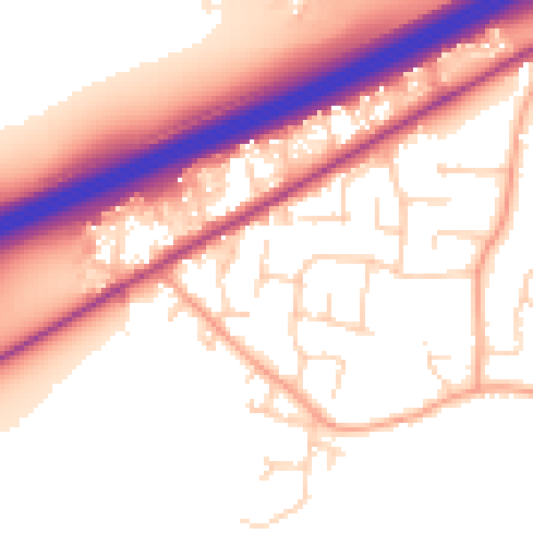 Daytime road noise heatmap for CM3 3BU