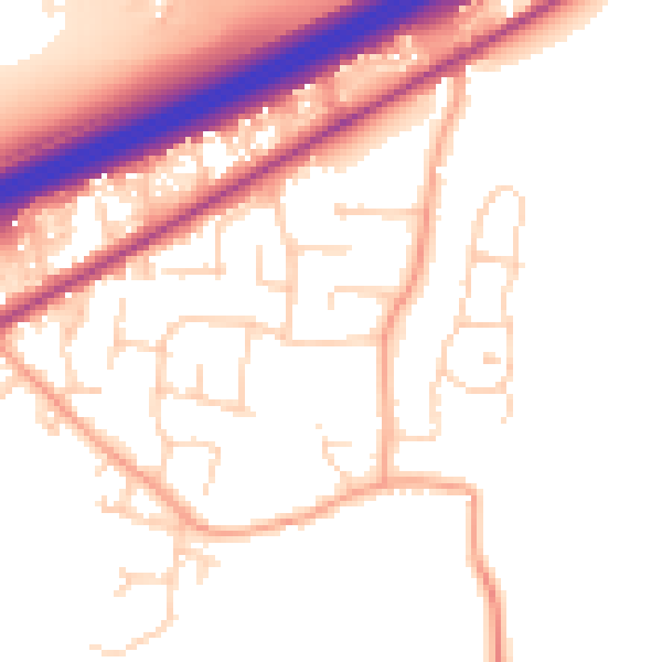 Daytime road noise heatmap for CM3 3EE