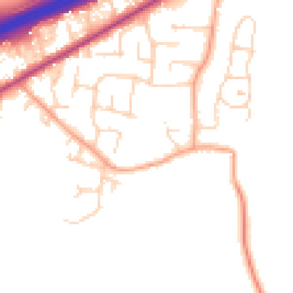 Daytime road noise heatmap for CM3 3EG