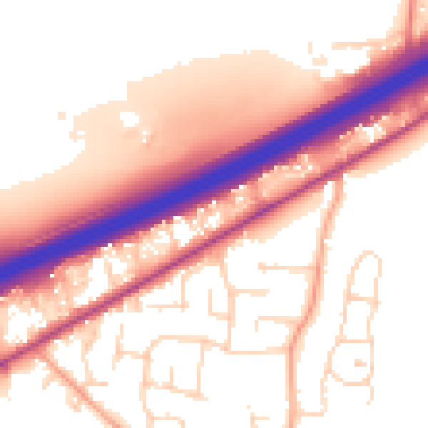 Daytime road noise heatmap for CM3 3JP