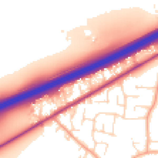 Daytime road noise heatmap for CM3 3JQ