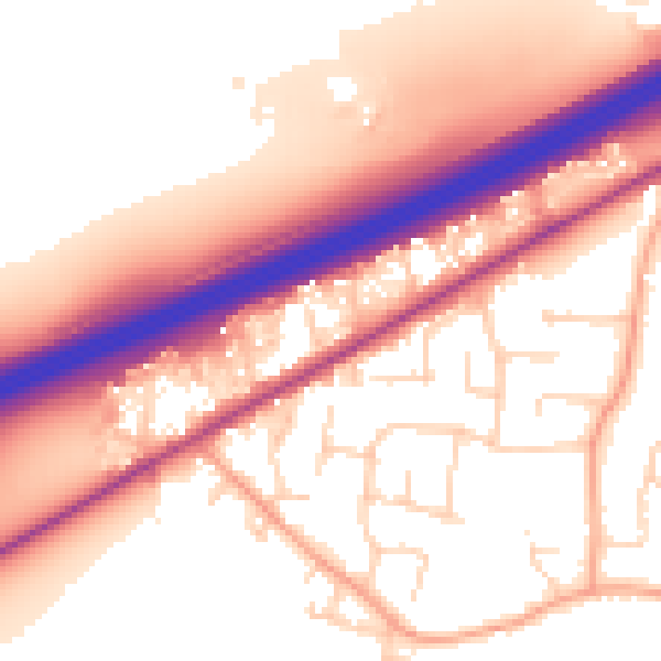 Daytime road noise heatmap for CM3 3JR