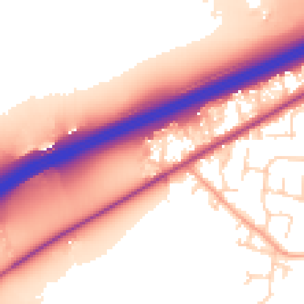 Daytime road noise heatmap for CM3 3JU