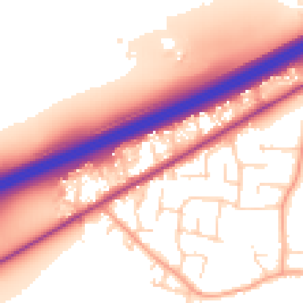 Daytime road noise heatmap for CM3 3QA
