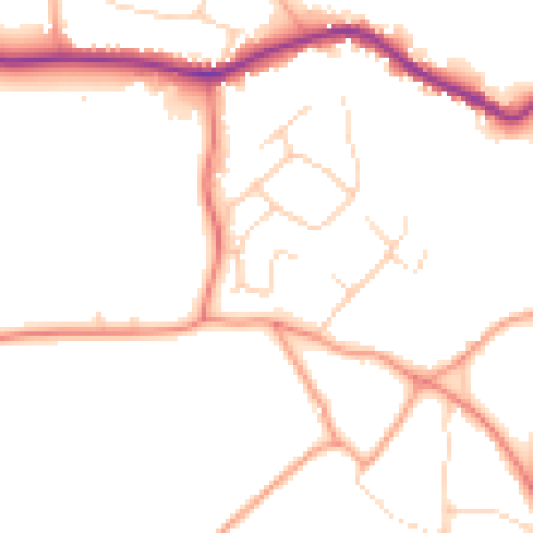 Daytime road noise heatmap for CM3 4DE