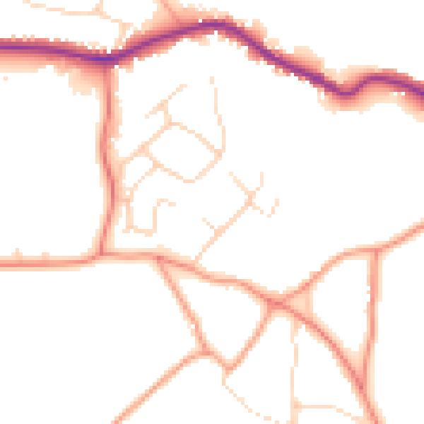 Daytime road noise heatmap for CM3 4EG