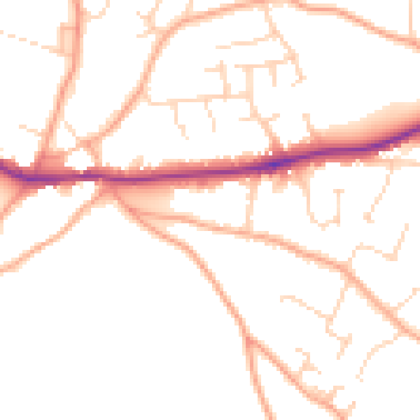 Daytime road noise heatmap for CM3 4HX
