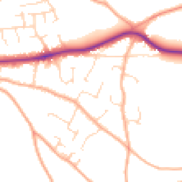 Daytime road noise heatmap for CM3 4LA