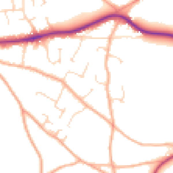 Daytime road noise heatmap for CM3 4LD