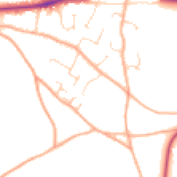Daytime road noise heatmap for CM3 4LE