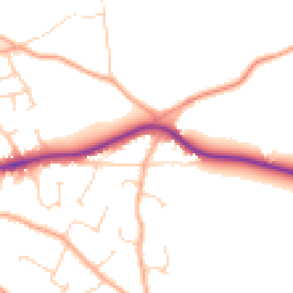 Daytime road noise heatmap for CM3 4QX