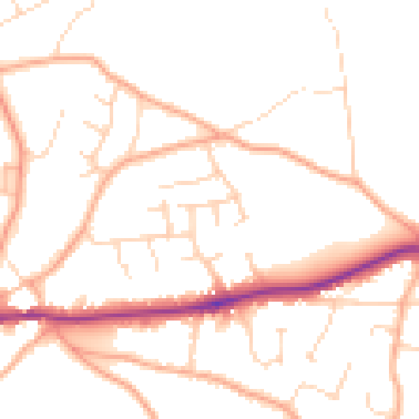 Daytime road noise heatmap for CM3 4RQ