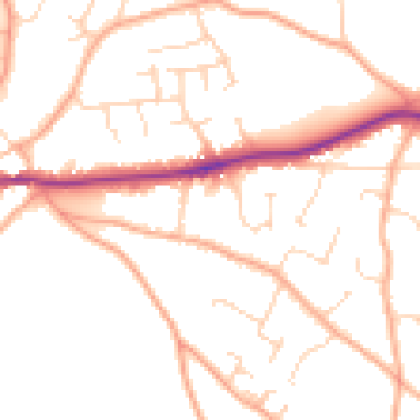 Daytime road noise heatmap for CM3 4UE