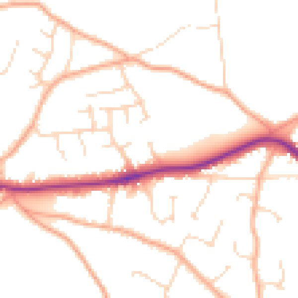 Daytime road noise heatmap for CM3 4UR