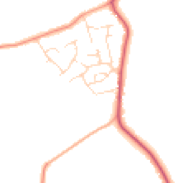 Daytime road noise heatmap for CM3 4XW