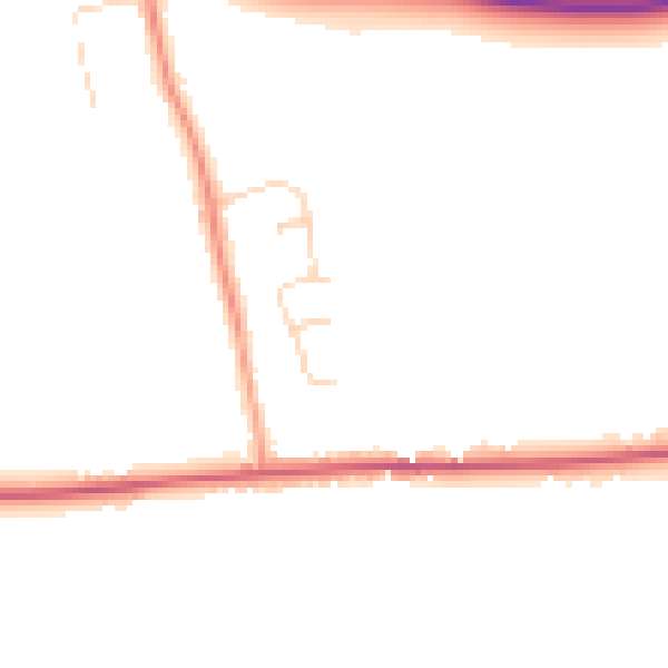 Daytime road noise heatmap for CM3 6DW