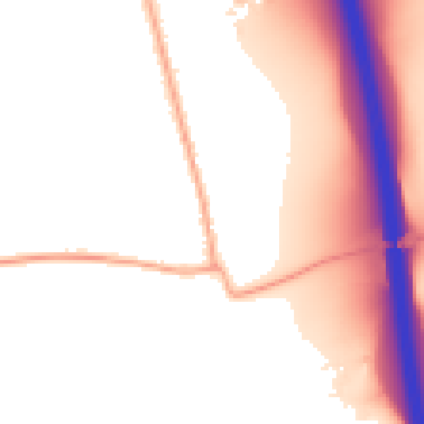 Daytime road noise heatmap for CM3 8DE