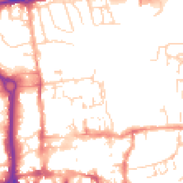 Daytime road noise heatmap for CO1 1FF
