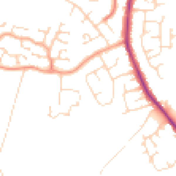 Daytime road noise heatmap for CO2 0AZ