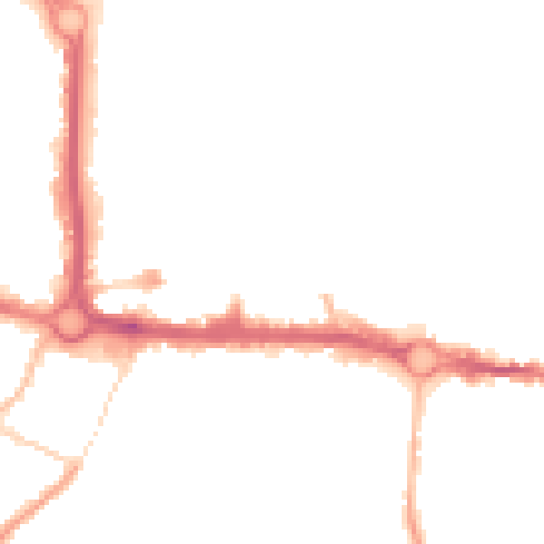 Night-time road noise heatmap for CO2 7AS