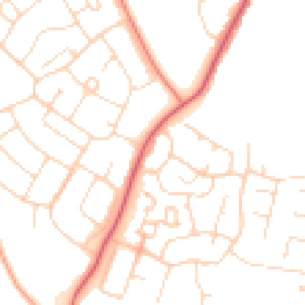 Daytime road noise heatmap for CO2 9JH