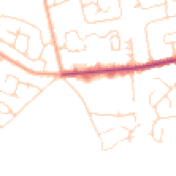 Daytime road noise heatmap for CO3 0AB