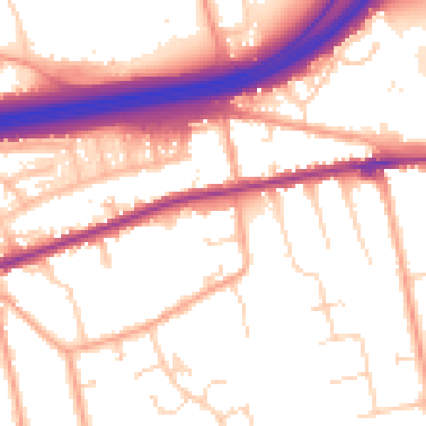 Daytime road noise heatmap for CO3 0AD