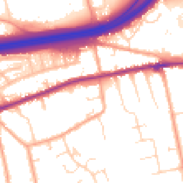 Daytime road noise heatmap for CO3 0AF