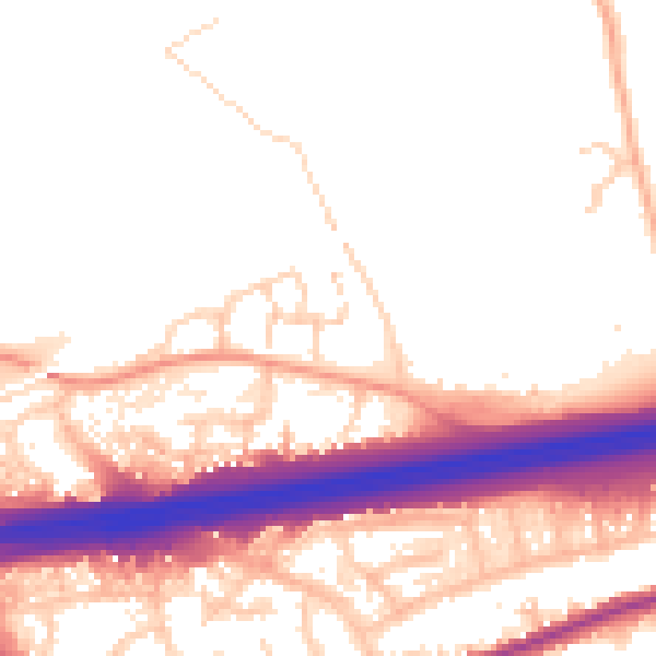 Daytime road noise heatmap for CO3 0AH