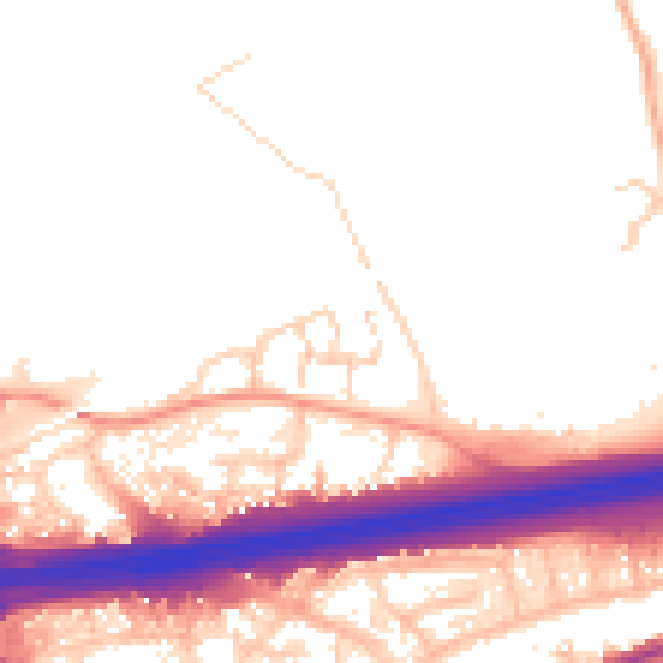 Daytime road noise heatmap for CO3 0AJ
