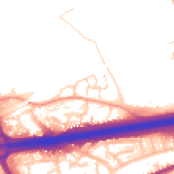 Daytime road noise heatmap for CO3 0AL