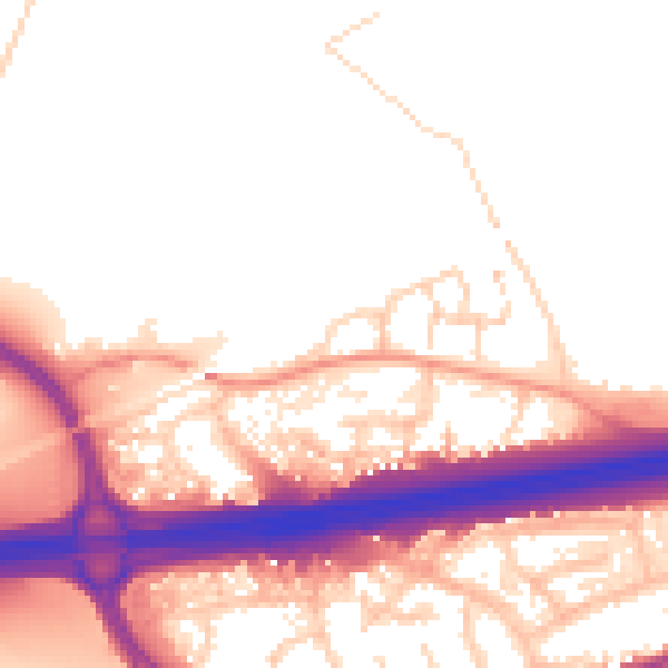 Daytime road noise heatmap for CO3 0AQ