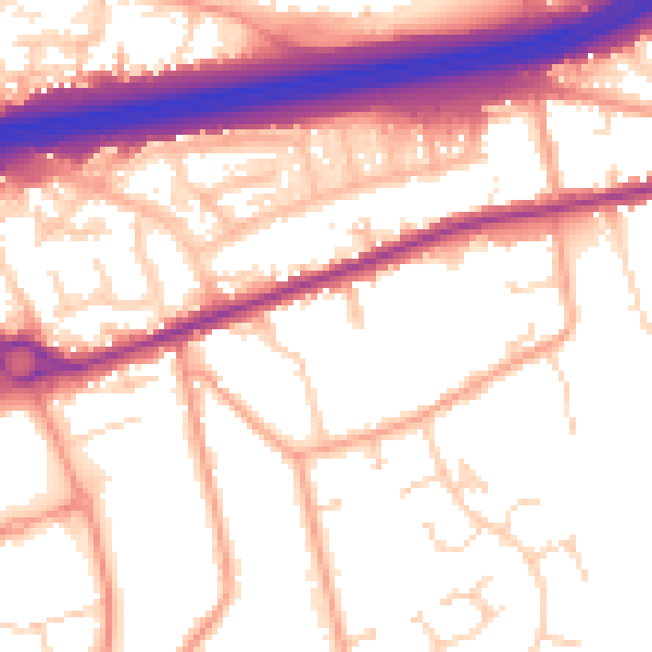 Daytime road noise heatmap for CO3 0AR