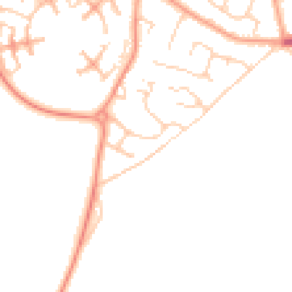 Daytime road noise heatmap for CO3 0AT