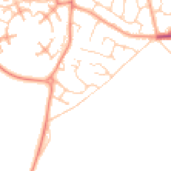 Daytime road noise heatmap for CO3 0AW