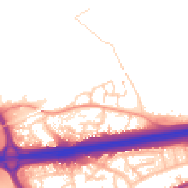 Daytime road noise heatmap for CO3 0AZ