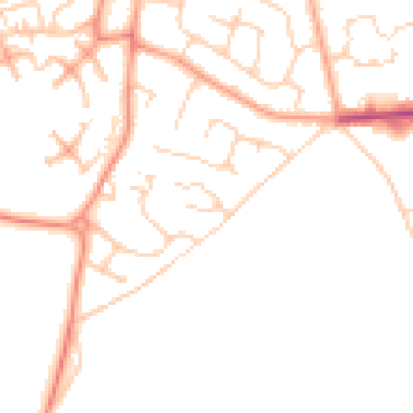 Daytime road noise heatmap for CO3 0BD