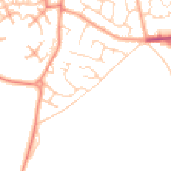Daytime road noise heatmap for CO3 0BE