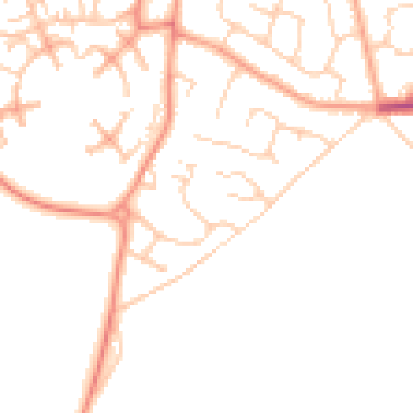 Daytime road noise heatmap for CO3 0BH
