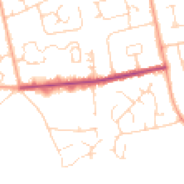 Daytime road noise heatmap for CO3 0BN