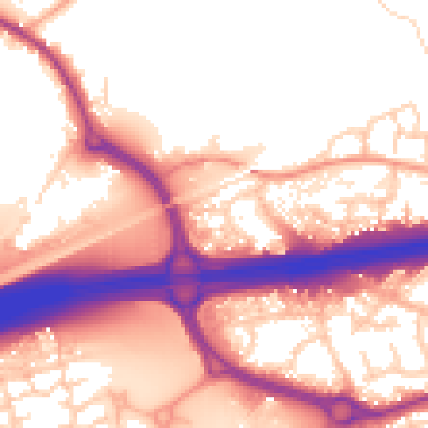 Daytime road noise heatmap for CO3 0FG