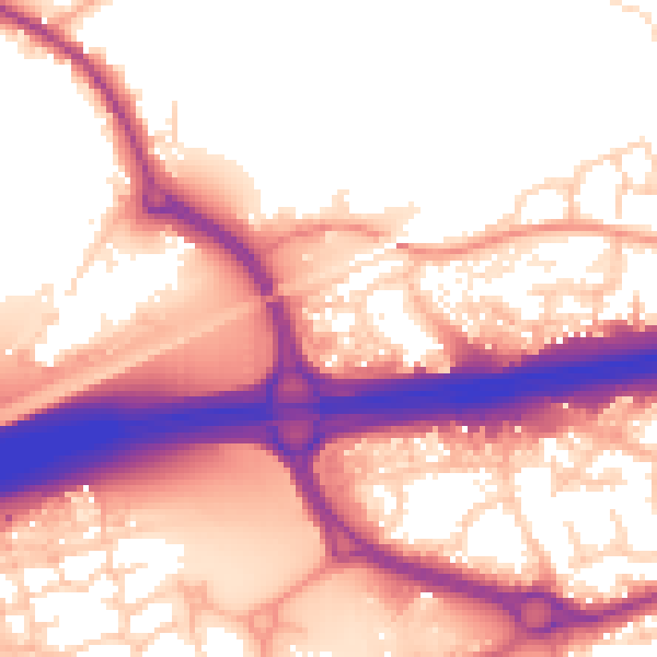 Daytime road noise heatmap for CO3 0FL