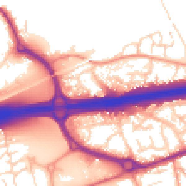 Daytime road noise heatmap for CO3 0FU
