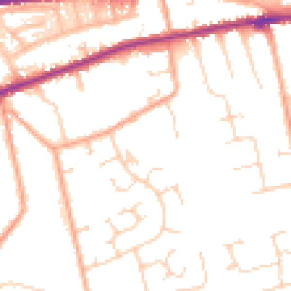Daytime road noise heatmap for CO3 0FZ
