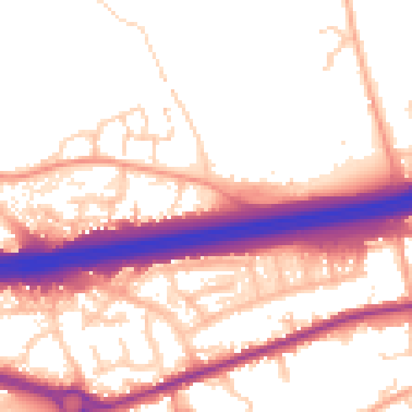 Daytime road noise heatmap for CO3 0GW