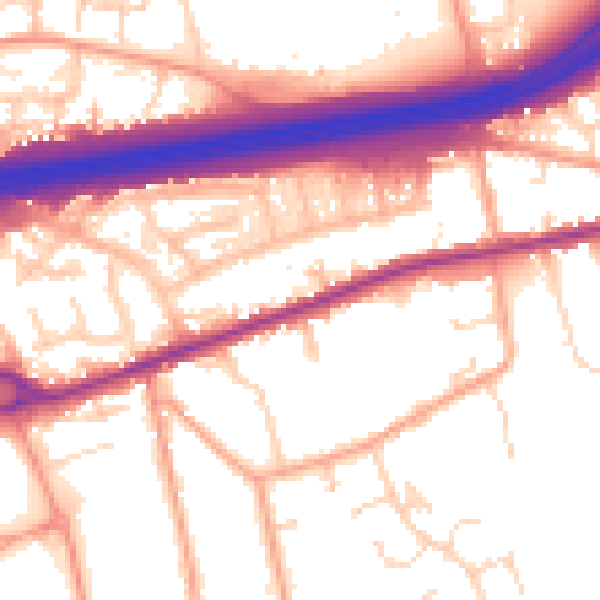 Daytime road noise heatmap for CO3 0HD