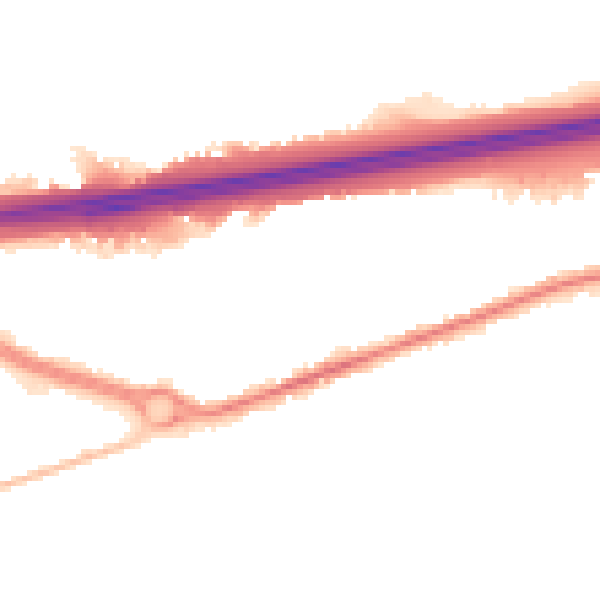 Night-time road noise heatmap for CO3 0HE