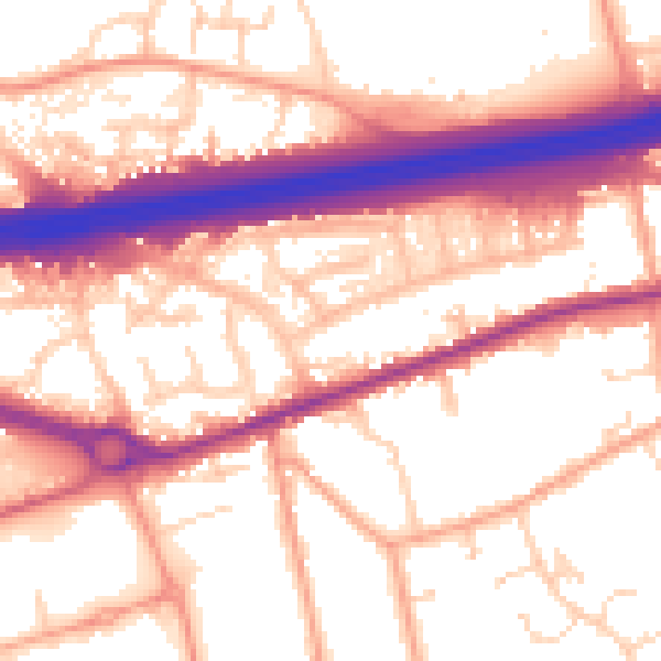 Daytime road noise heatmap for CO3 0HF